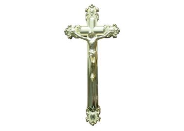 Dekoratives Sarg-Kruzifix Jesuss für Begräbnis- Goldfarbgröße 44,8 × 20,8 cm