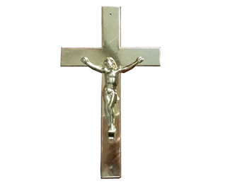 Silberne Farb-Plastik-Jesus-Sarg-Kruzifix-Größe 24 × 14 cm für Begräbnis- Schatulle