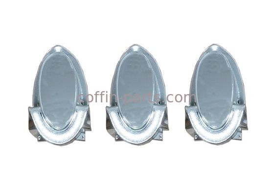 Standard Style Sliver Funeral Coffin Decorative Coffin Parts With Iron Tubes