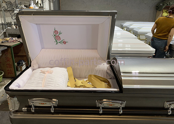 Customizable Interior Metal Casket For Obsequies Decorable Surface