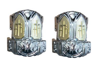 Gold Cross Decorations Parts Of A Coffin , 15 - E# Cross Pattern Coffin Corner