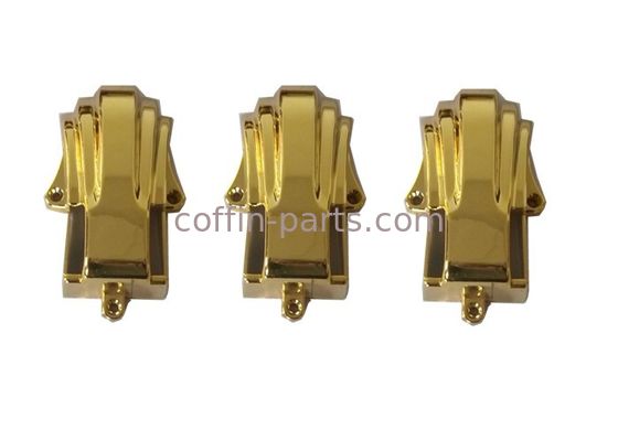 Gold Coffin Fittings Casket Corner Ornamental Plastic Material With Iron Steel Bars