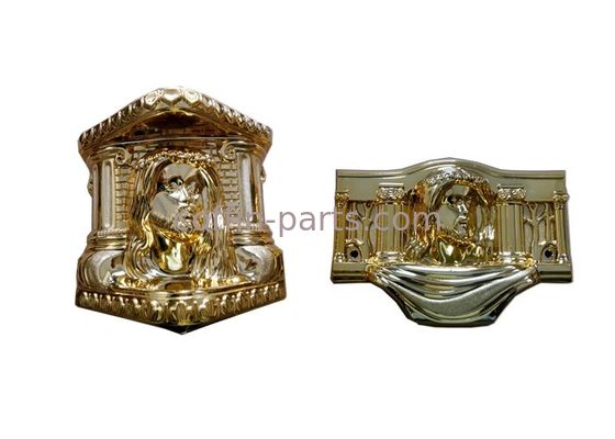 Gold Plating Coffin Parts Customized Copper Color 19 Kg / 18kg  With Christ Model